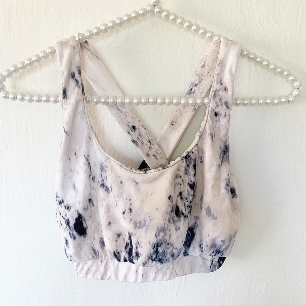 Strut-This Revolve Marble Tie Dye Criss Cross Back Sports Bra